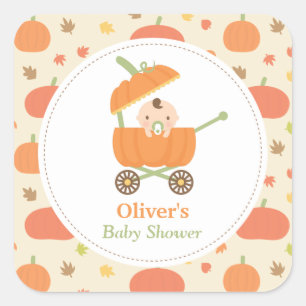 Mopshagedoente Kinderwagen Baby Shower Decoratie S Vierkante Sticker