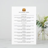 Mopshamburger restaurantmenu (Staand voorkant)