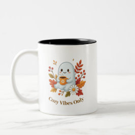 Mopshart Ghost Drinkt Koffie Mok - Alleen Gezelli