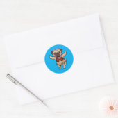 Mopshawaïaanse Hula-dans Cool Aloha Dier Grappig Ronde Sticker (Envelop)