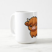 Mopshoge baby Highland-koe mok (Voorkant links)