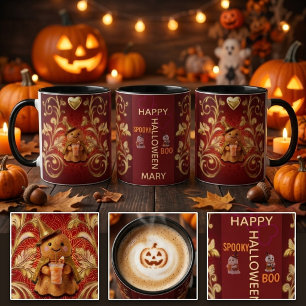Mopshoge Geest Latte Halloween Mok met Aangepaste