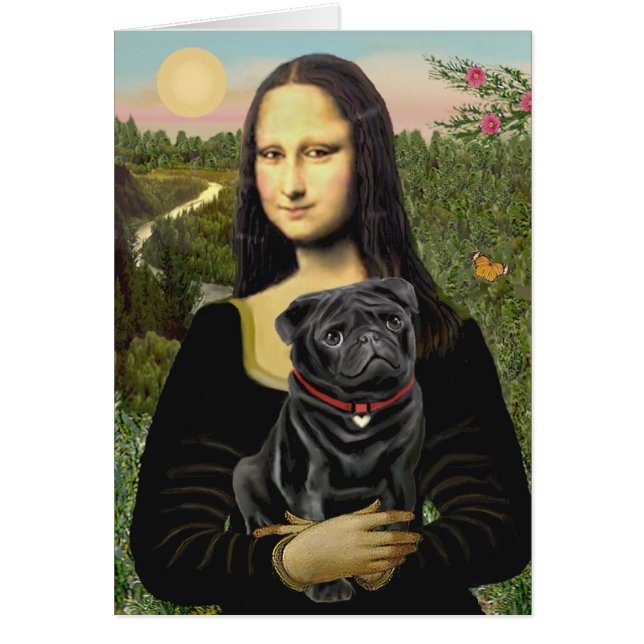 Mopshond 16 (zwart) - Mona Lisa (Voorkant)