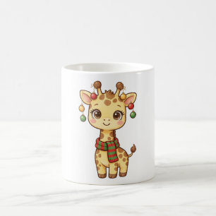 Mopshond Baby Giraffe Kerst Ornamente Mok
