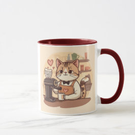 Mopshond Barista Kat Mokkelige Cartoon Beker Mok