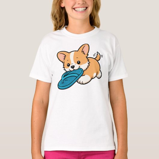 Mopshond Bijt Pantoffel T-shirt (Voorkant)