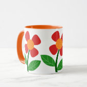 Mopshond bloem koffiemok mok (Voorkant links)