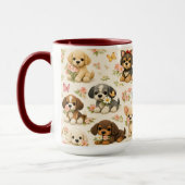 Mopshond bloem vlinder mok – Whimsical hond Ar (Links)