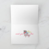 Mopshond bot mot kaart (Binnen)