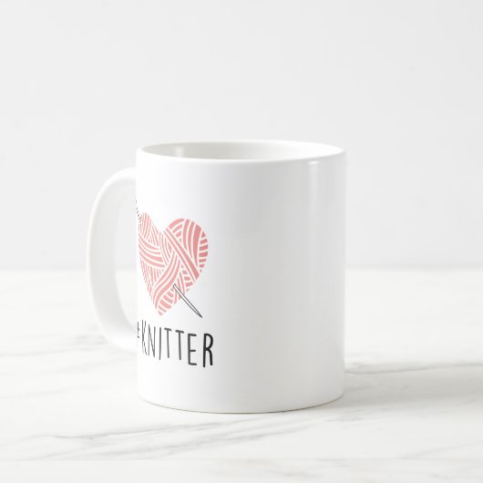 Mopshond breimok, Breimok, Cadeau voor breister Koffiemok (Voorkant links)