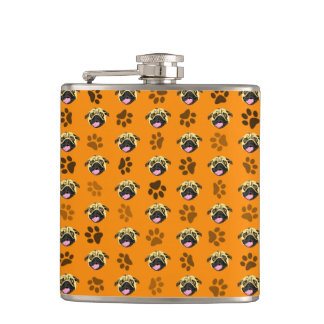 Mopshond Cadeau Oranje Hip Flask Heupfles