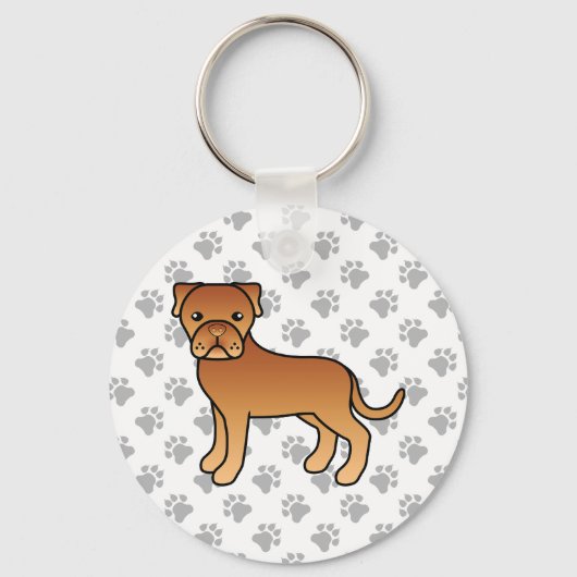 Mopshond Cute Cartoon-hond Sleutelhanger (Voorkant)