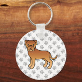 Mopshond Cute Cartoon-hond Sleutelhanger (Voorkant)