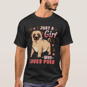 Mopshond Een Meisje Die Van Mopshonden Houdt Schat T-shirt