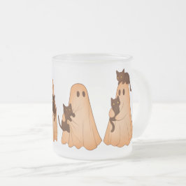 Mopshond en Zwarte Kat Halloween Mok