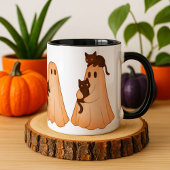 Mopshond en Zwarte Kat Halloween Mok