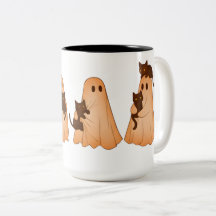 Mopshond en Zwarte Kat Halloween Mok