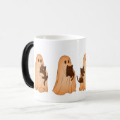 Mopshond en Zwarte Kat Halloween Mok (Voorkant links)