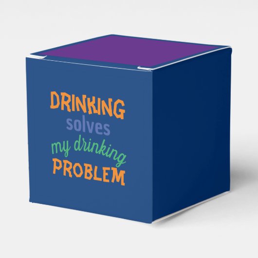Mopshond grappige quote: Drinken lost drinkproblee Bedankdoosjes (Voorkant Zijde)