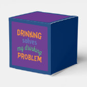 Mopshond grappige quote: Drinken lost drinkproblee Bedankdoosjes (Achterkant)