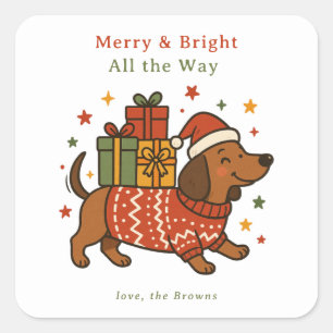 Mopshond Honden Kerstmis Sticker op Maat