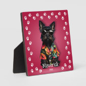 Mopshond huisdier met pootafdruk rand fotoplaat (Voorkant)