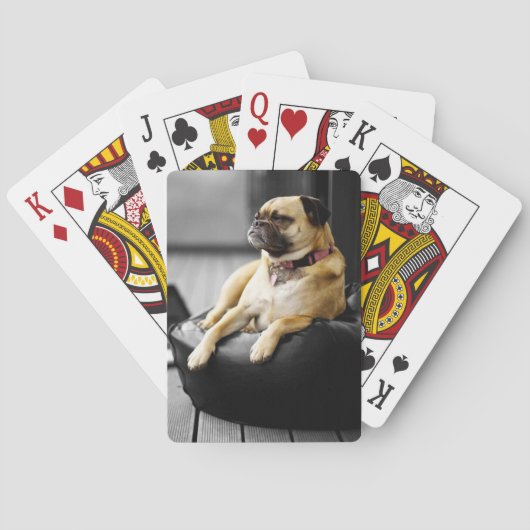 Mopshond in rust pokerkaarten (Achterkant)