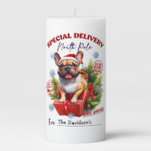 Mopshond Kerst Pilaar Kaars