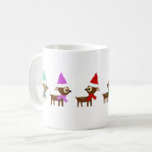 Mopshond Kerst Reindeer Mok (Voorkant links)