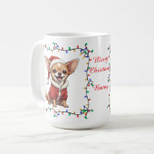 Mopshond Kerstmoker Koffiemok (Voorkant links)
