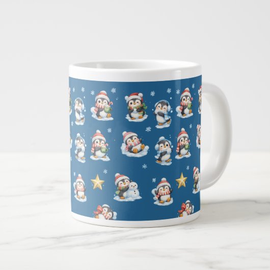 Mopshond Kerstmug Grote Koffiekop (Voorkant rechts)