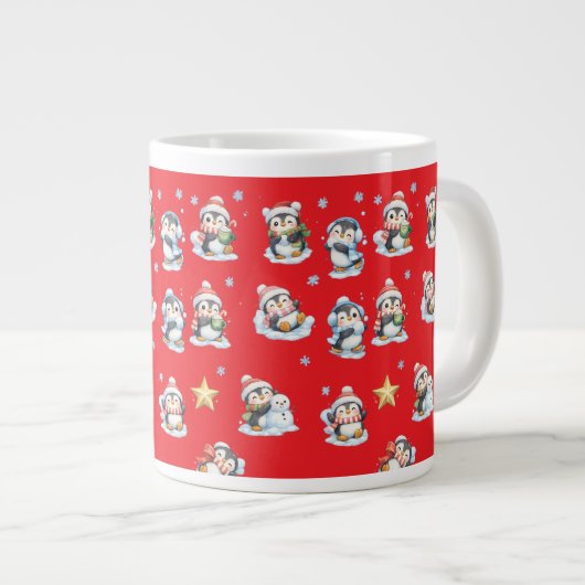 Mopshond Kerstmug Grote Koffiekop (Voorkant rechts)