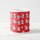 Mopshond Kerstmug Grote Koffiekop (Voorkant)