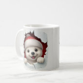 Mopshond Kerstmug van IJsbeer Koffiemok (Voorkant links)
