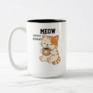 Mopshond Koffie Herhaal Mok – Grappige Slaperige K