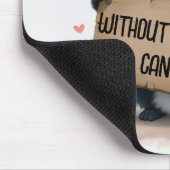 Mopshond koffie quote met cartoon kat muismat (Hoek)
