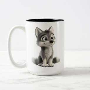 Mopshond koffiemok Schattige Husky-hond mok