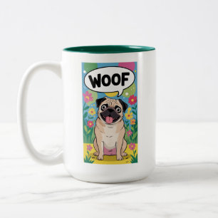 Mopshond koffiemok tweekleurige koffiemok