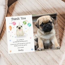 Mopshond Laat Puppy Hond Verjaardagsfeest Dank U K