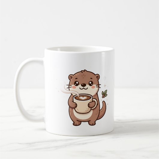 Mopshond Latte Mok Kawaii Karakter (Links)