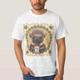Mopshond met bril t-shirt
