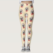 Mopshond met kerstmanoutfit - kerst 1 leggings (Voorkant)