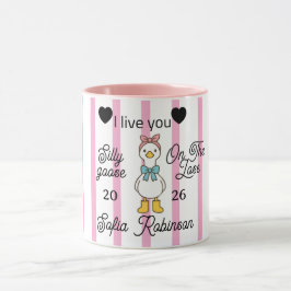 Mopshond met roze streep gepersonaliseerde mok