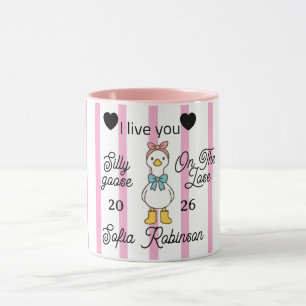 Mopshond met roze streep gepersonaliseerde mok