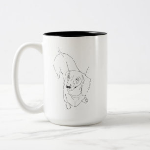 Mopshond mok – Lijntekening worst hond