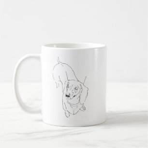 Mopshond mok – Lijntekening worst hond
