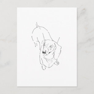 Mopshond mok – Lijntekening worst hond Briefkaart