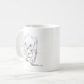 Mopshond mok met illustratie, Schattig Frans hondj (Voorkant links)