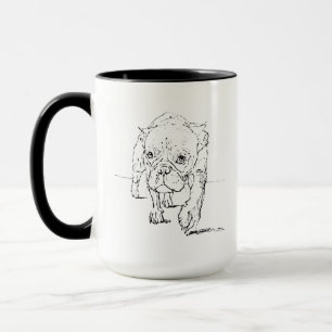 Mopshond mok met illustratie van een hond