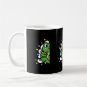 Mopshond mok met Kerstverlichting (Links)